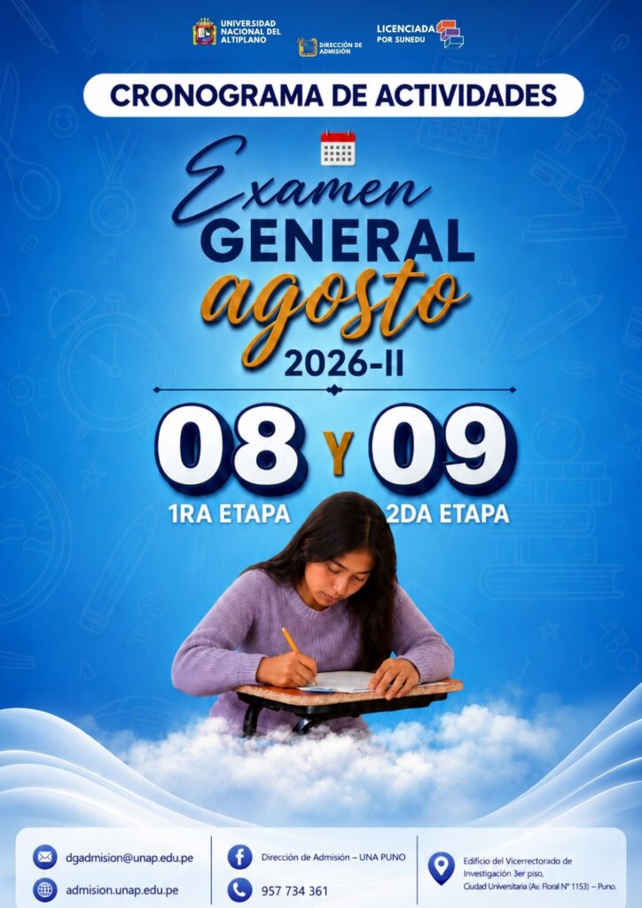 Clasificados para el examen del domingo 09 de agosto del 2026