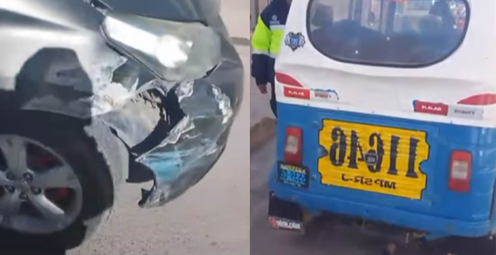 Presunto conductor ebrio choca su vehículo contra una "moto torito" en la avenida Perú
